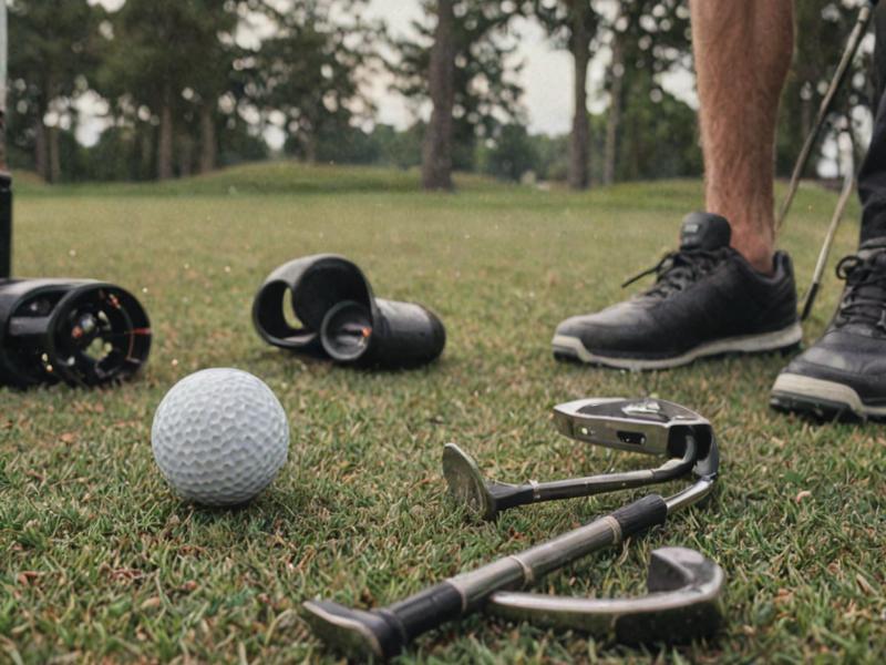 Golf equipment workshop with professional tools